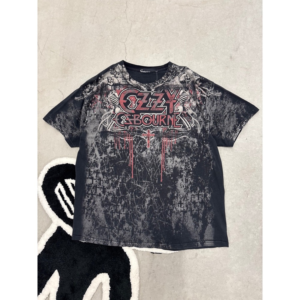 Vintage Ozzy Osbourne Graphic T-Shirt Black Grey Heavy Metal Rock Band Tee